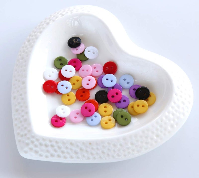 GANSSIA 11/32 Inch (9mm) Very Small Buttons Tiny Size Sewing Flatback Resin Buttons 10 Colors Multi-Colored Pack of 750 with Box - Image 2